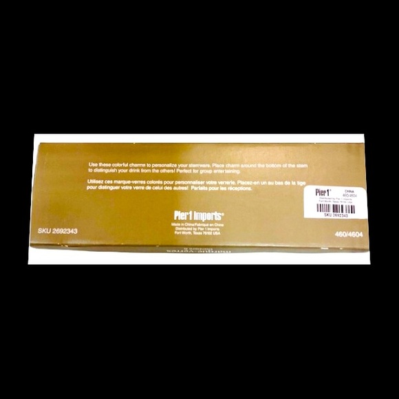 Pier 1 wine GLASS charms. Great gift New in box. Great quality and useful unique - Picture 2 of 2